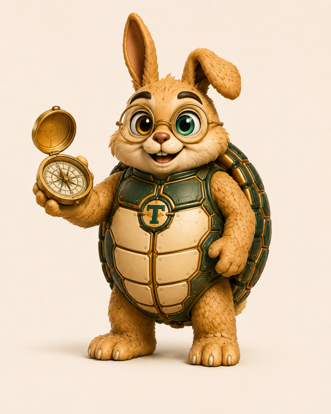 Torbit � Tequity's research mascot, holding a compass